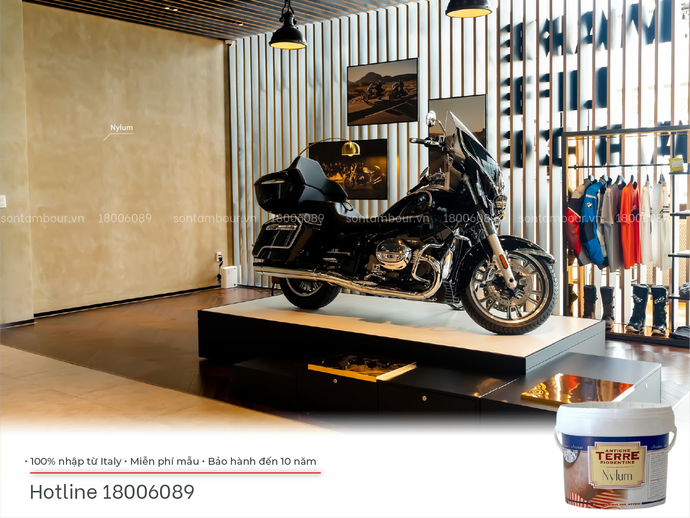 Sơn hiệu ứng Antique Nylum tại showroom BMW Motorrad